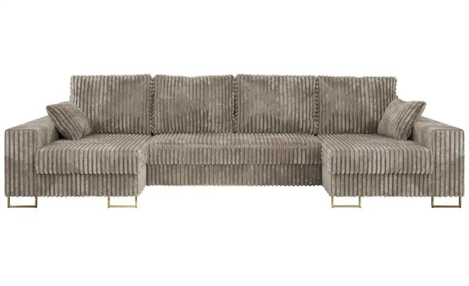 Wohnlandschaft Hellbraun, Frontansicht