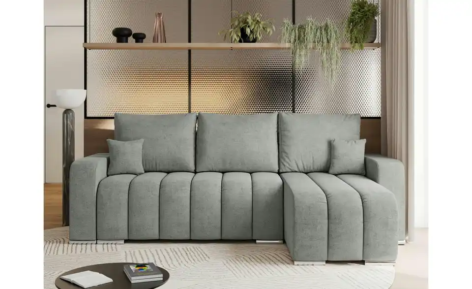 Ecksofa Grau, in Wohnsituation