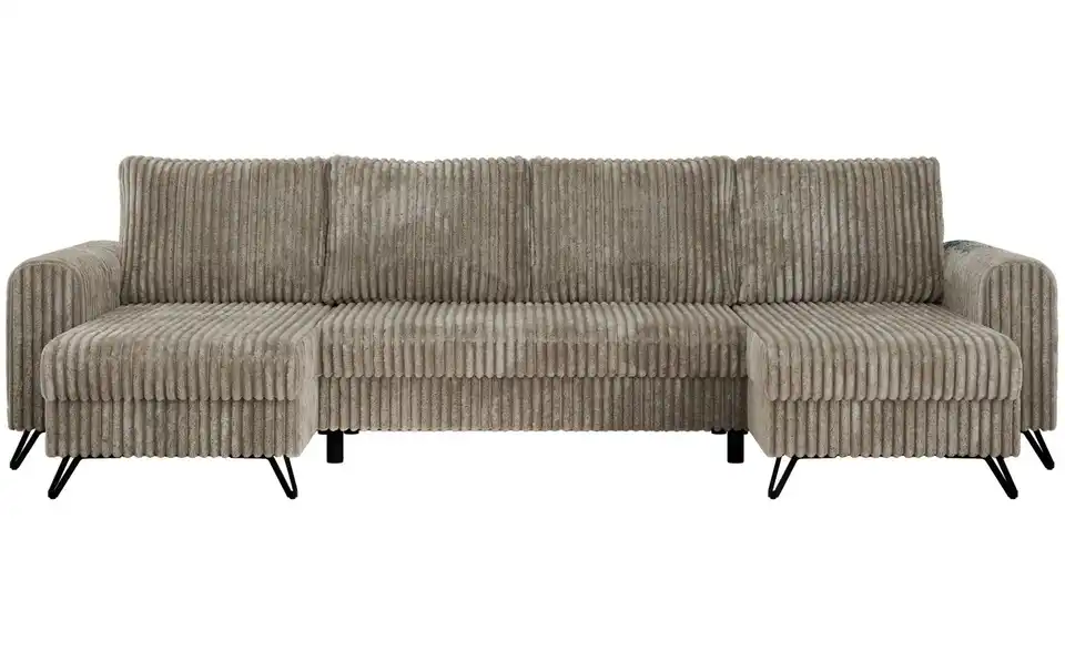 Wohnlandschaft Hellbraun, Frontansicht