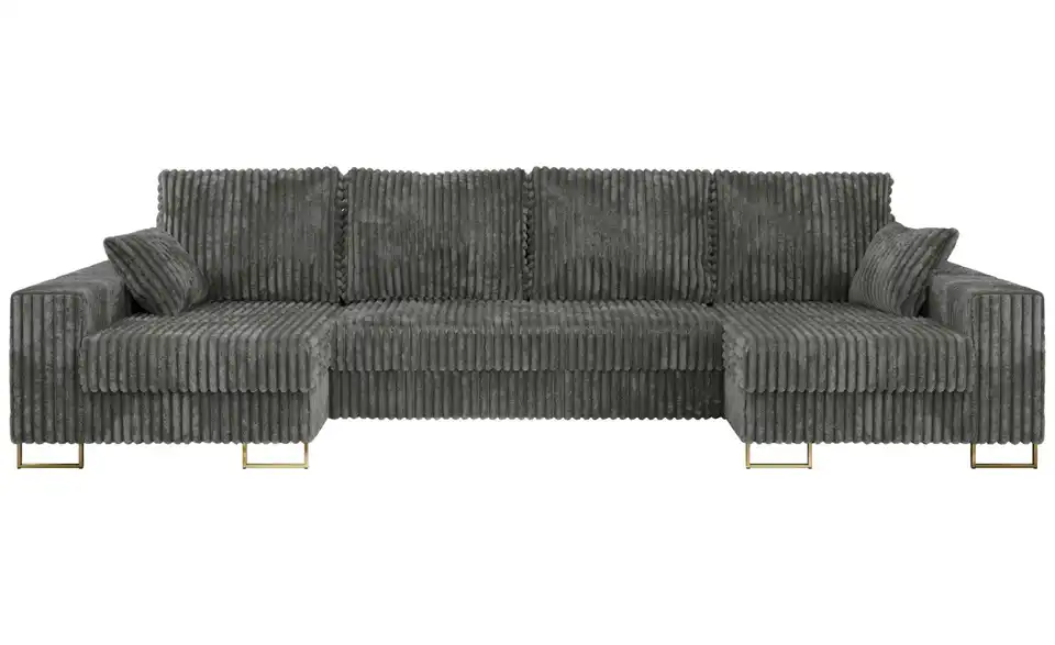 Wohnlandschaft Dunkelgrau, Frontansicht