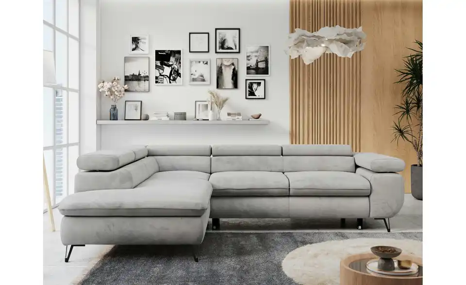 Ecksofa Hellgrau Peter, in Wohnsituation