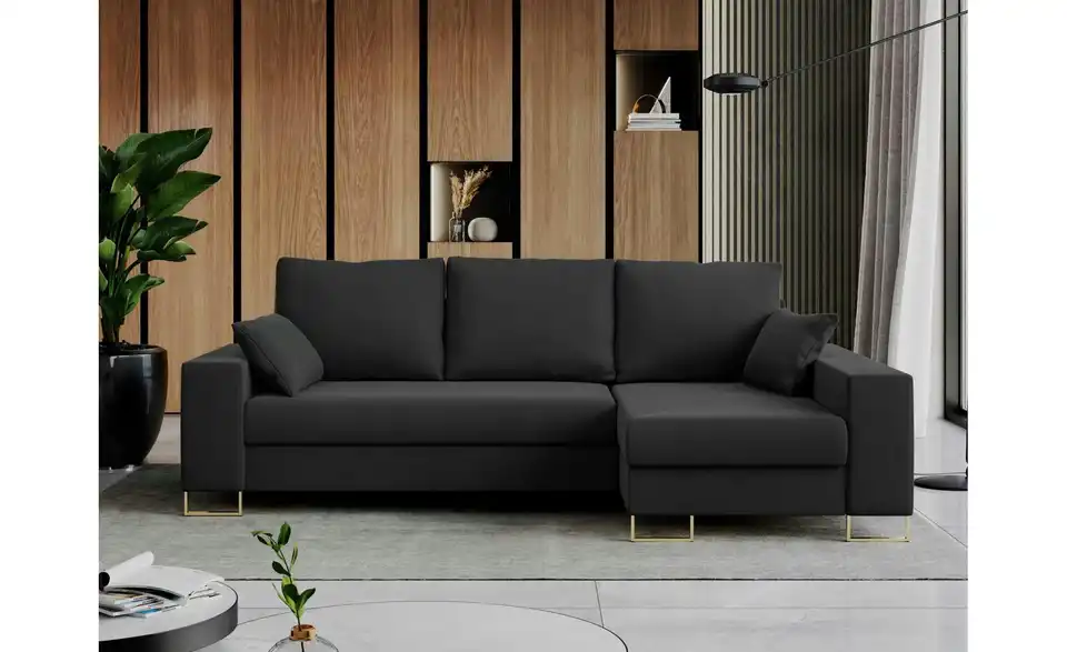 Ecksofa Dunkelgrau, in Wohnsituation