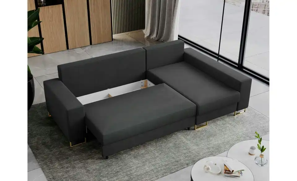 Ecksofa Dunkelgrau, Funktionsansicht