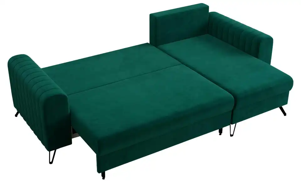 Ecksofa Dunkelgrün, Detailansicht