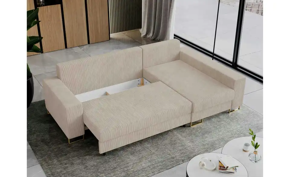 Ecksofa Beige, Funktionsansicht