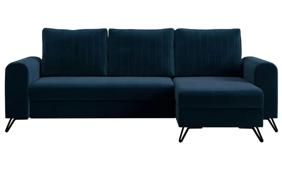 Ecksofa Royalblau, Frontansicht