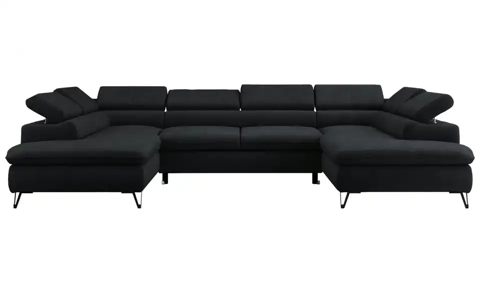 Wohnlandschaft Schwarz, Frontansicht