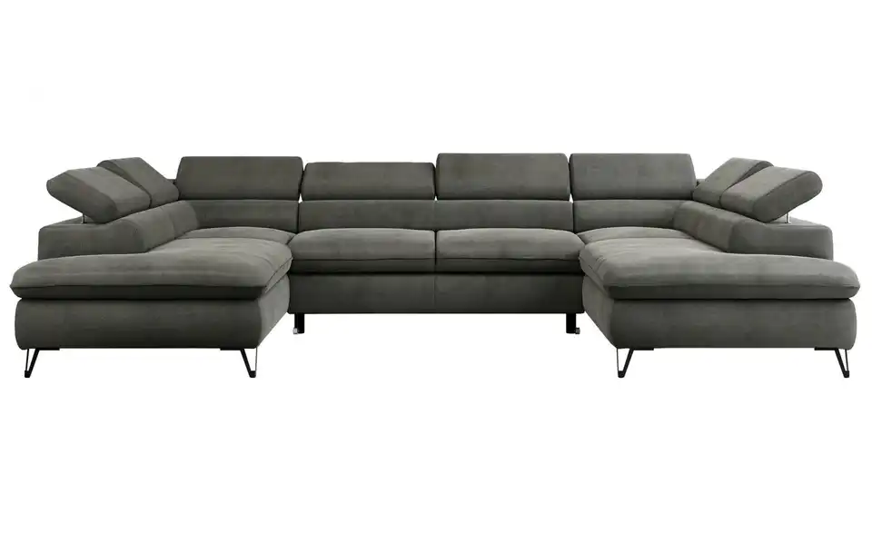 Wohnlandschaft Dunkelgrau, Frontansicht