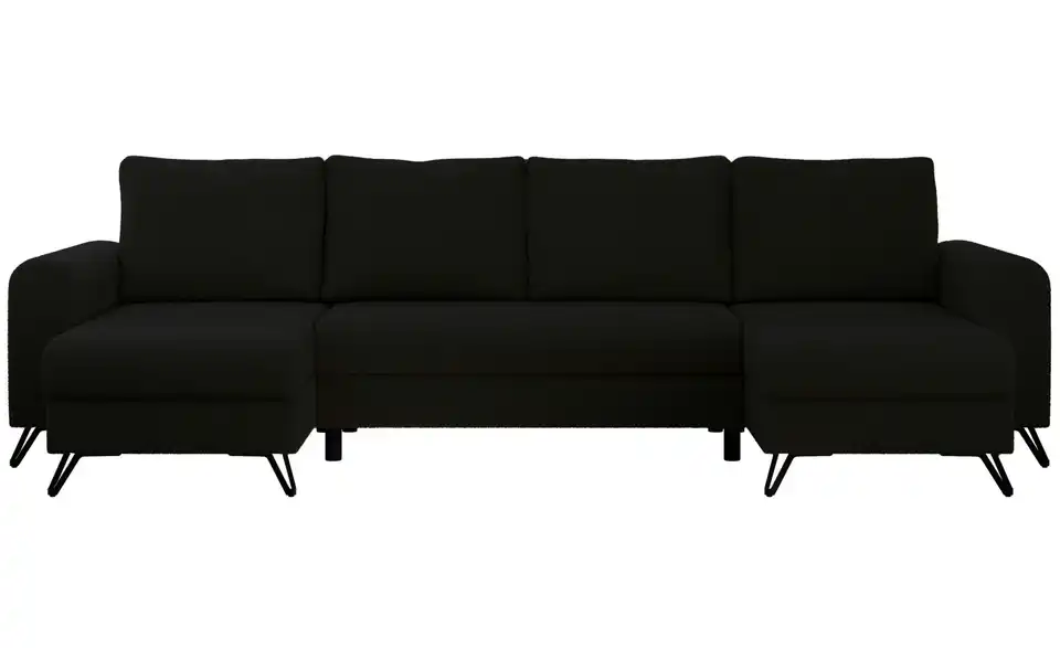 Wohnlandschaft Schwarz, Frontansicht