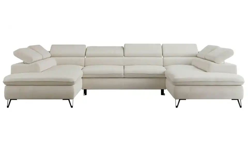 Wohnlandschaft Creme, Frontansicht