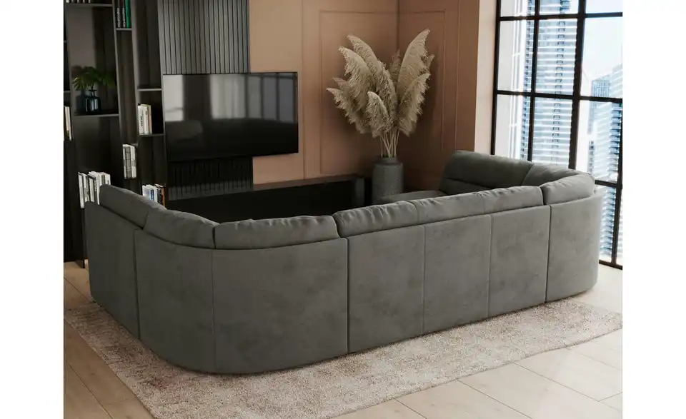 Wohnlandschaft Dunkelgrau, Rückansicht