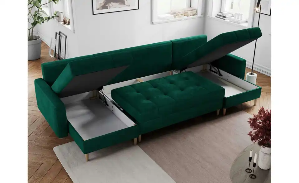 Wohnlandschaft Dunkelgrün, Funktionsansicht