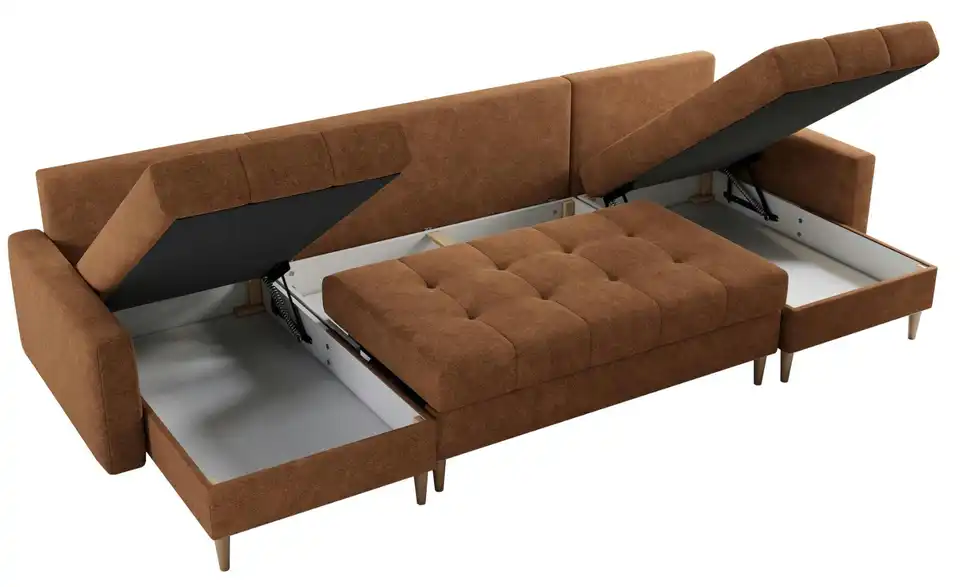 Wohnlandschaft Orange, geöffnet