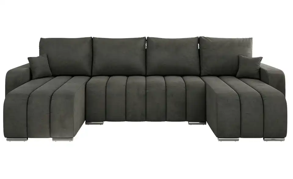 Wohnlandschaft Dunkelgrau, Frontansicht