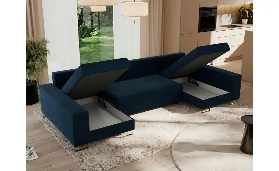 Wohnlandschaft Dunkelblau, in Wohnsituation