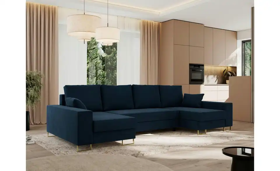 Wohnlandschaft Dunkelblau, in Wohnsituation