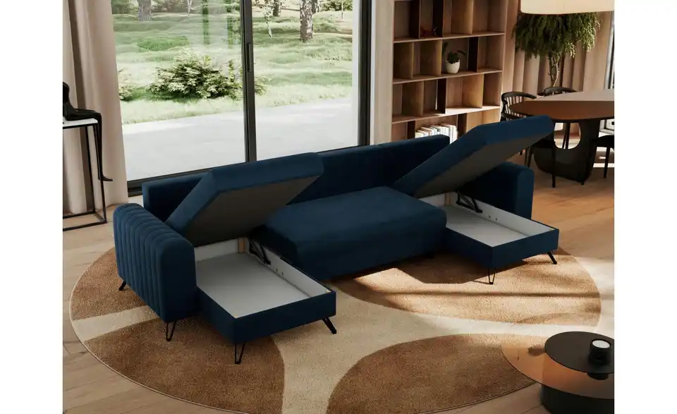 Wohnlandschaft Dunkelblau, in Wohnsituation