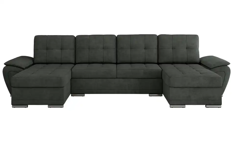 Wohnlandschaft Dunkelgrau, Frontansicht