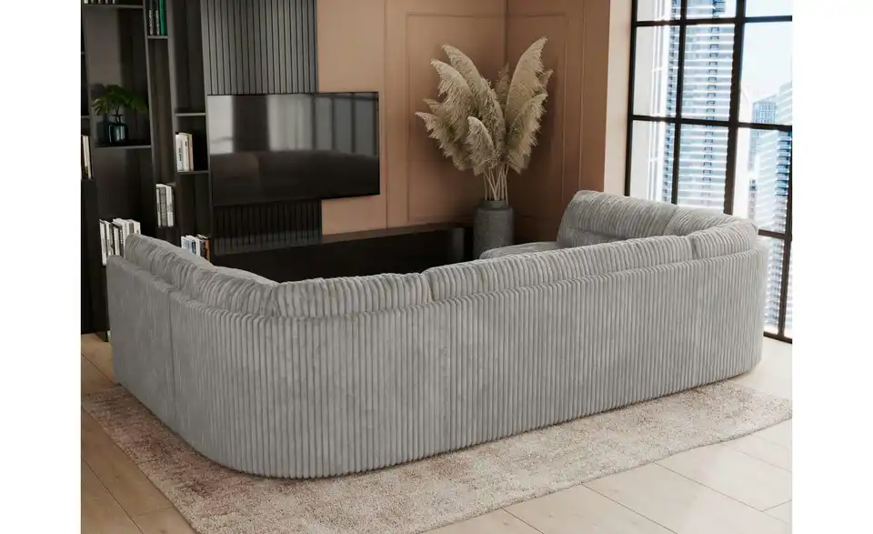 Wohnlandschaft Hellgrau, Rückansicht