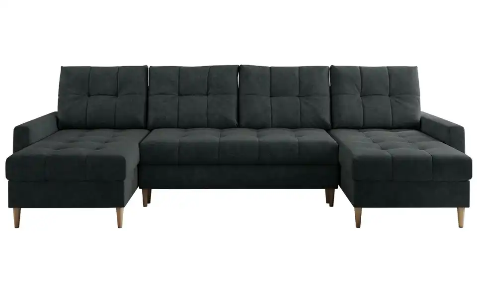 Wohnlandschaft Dunkelgrau, Frontansicht