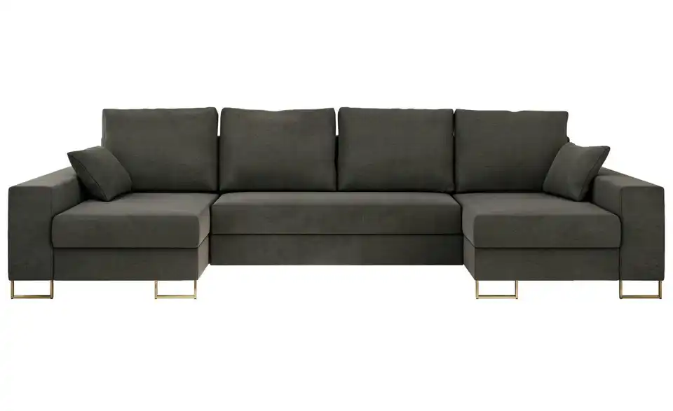 Wohnlandschaft Dunkelgrau, Frontansicht