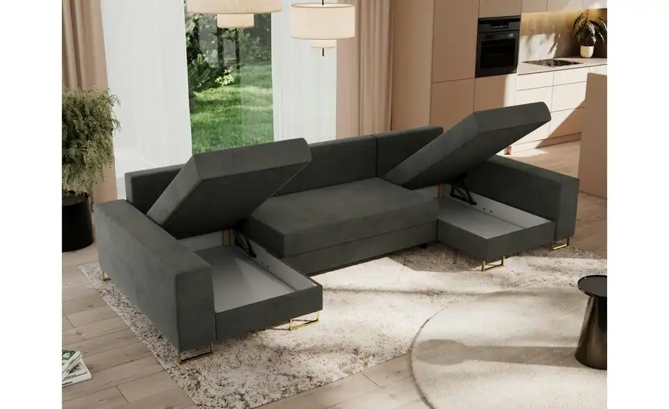 Wohnlandschaft Dunkelgrau, in Wohnsituation