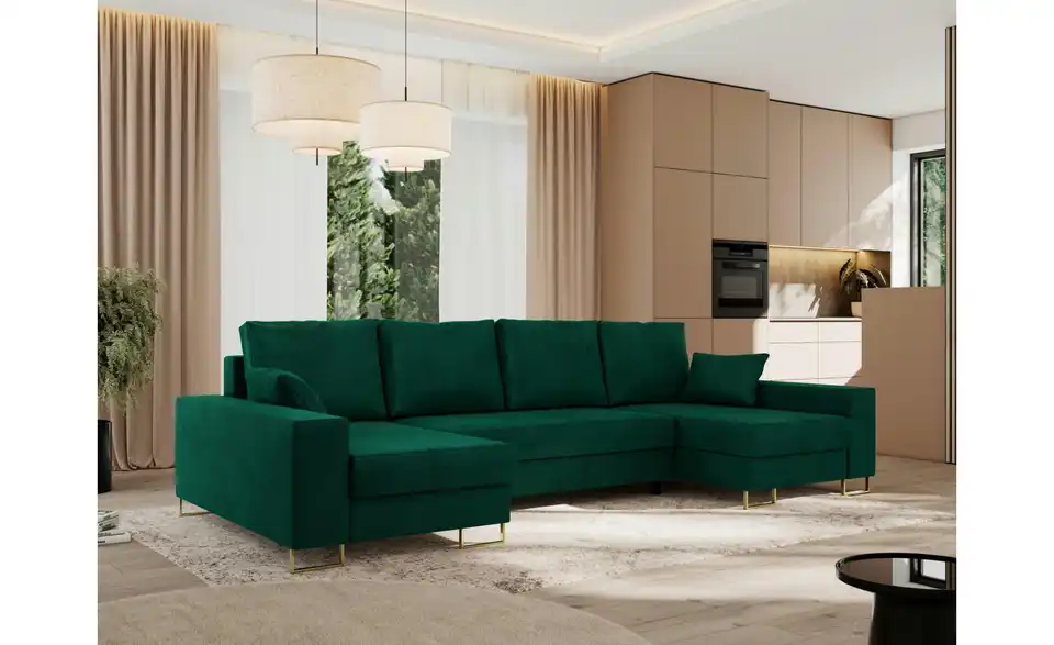 Wohnlandschaft Dunkelgrün, in Wohnsituation