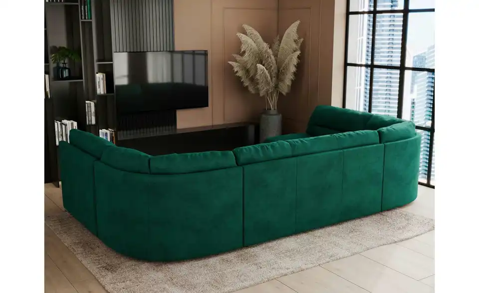 Wohnlandschaft Dunkelgrün, Rückansicht