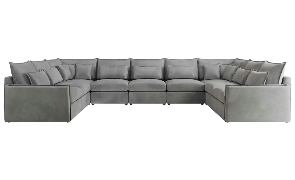 Wohnlandschaft Perlgrau, Frontansicht