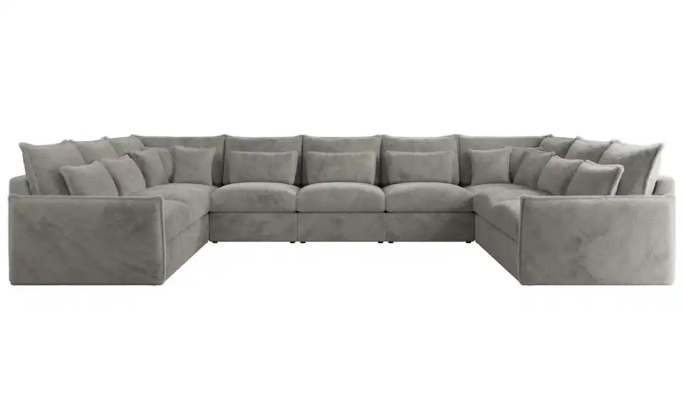 Wohnlandschaft Silbergrau, Frontansicht