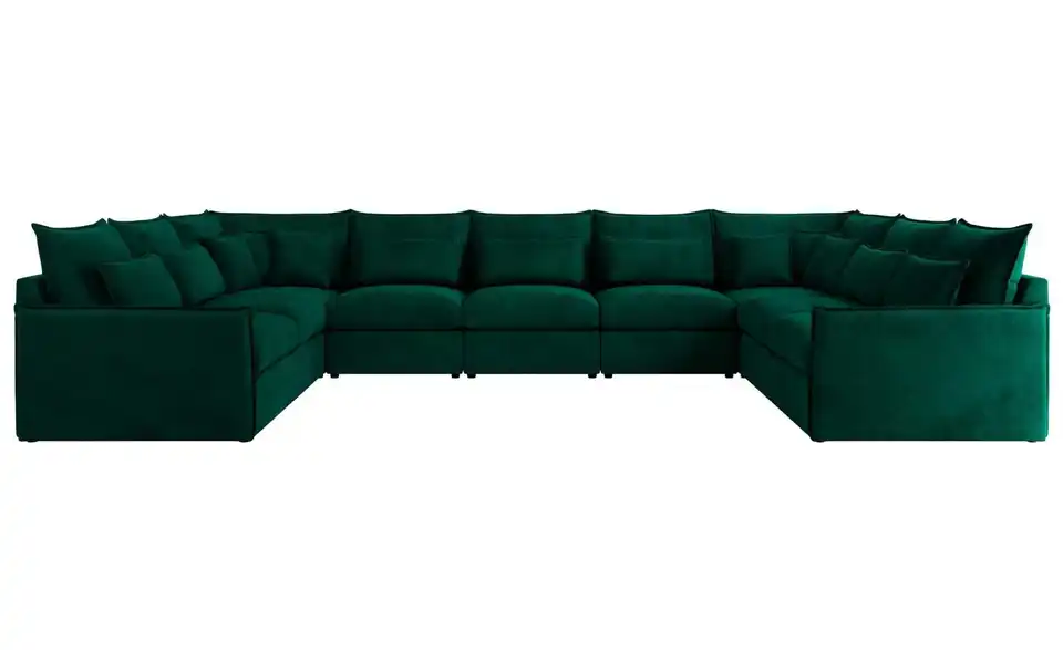 Wohnlandschaft Dunkelgrün, Frontansicht