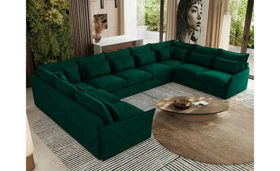 Wohnlandschaft Dunkelgrün, in Wohnsituation