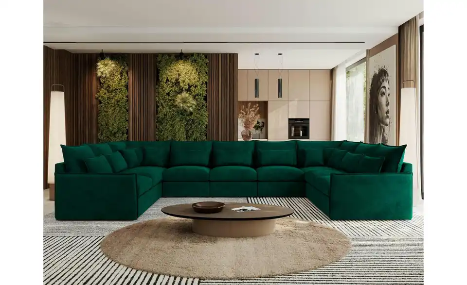 Wohnlandschaft Dunkelgrün, in Wohnsituation