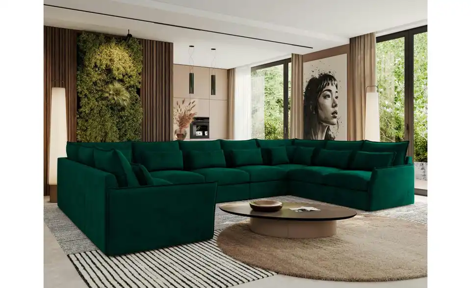 Wohnlandschaft Dunkelgrün, in Wohnsituation