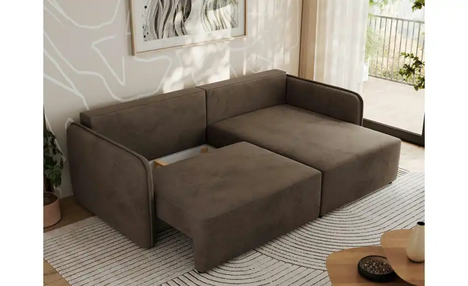 Ecksofa Braun, Funktionsansicht