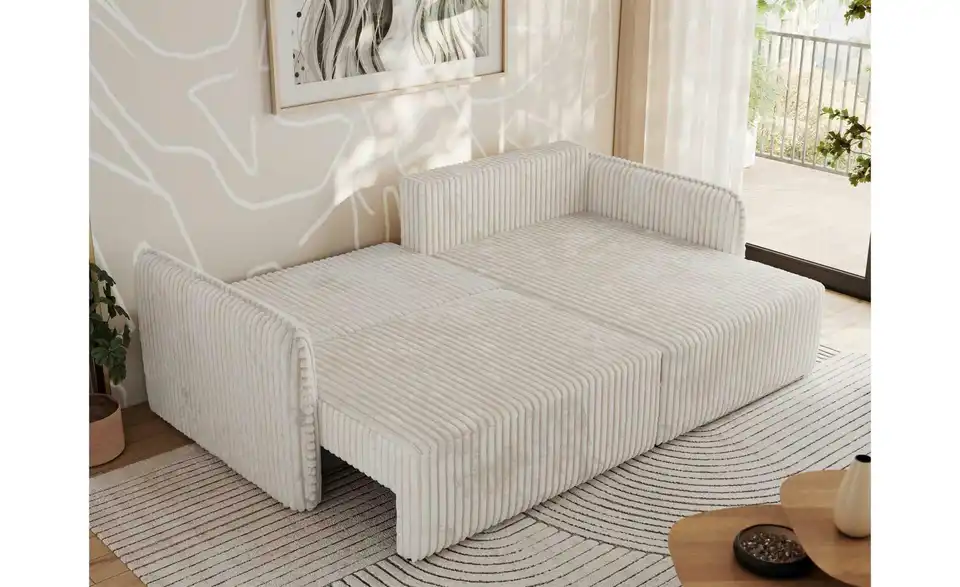 Ecksofa Beige, in Wohnsituation