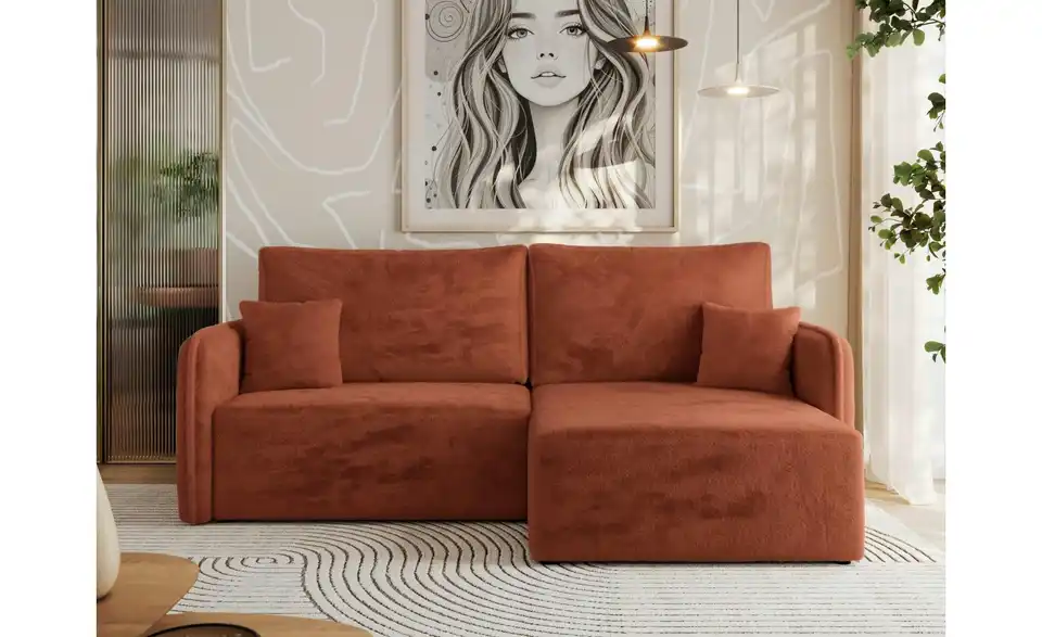 Ecksofa Orange, in Wohnsituation