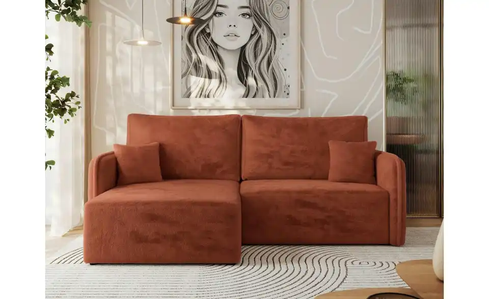 Ecksofa Orange, in Wohnsituation