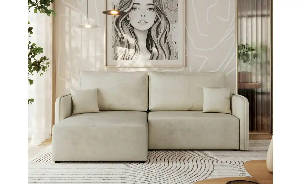 Ecksofa Beige, in Wohnsituation