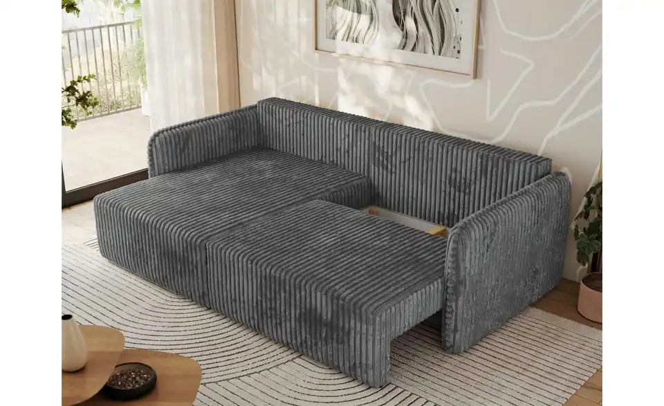 Ecksofa Dunkelgrau, Funktionsansicht