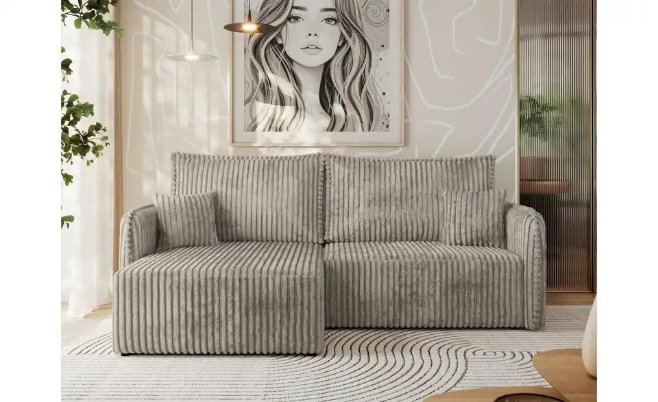 Ecksofa Hellbraun, in Wohnsituation