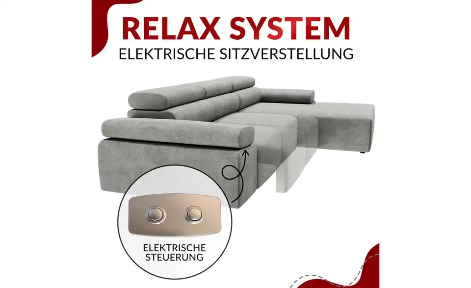 Ecksofa, Bild mit Text