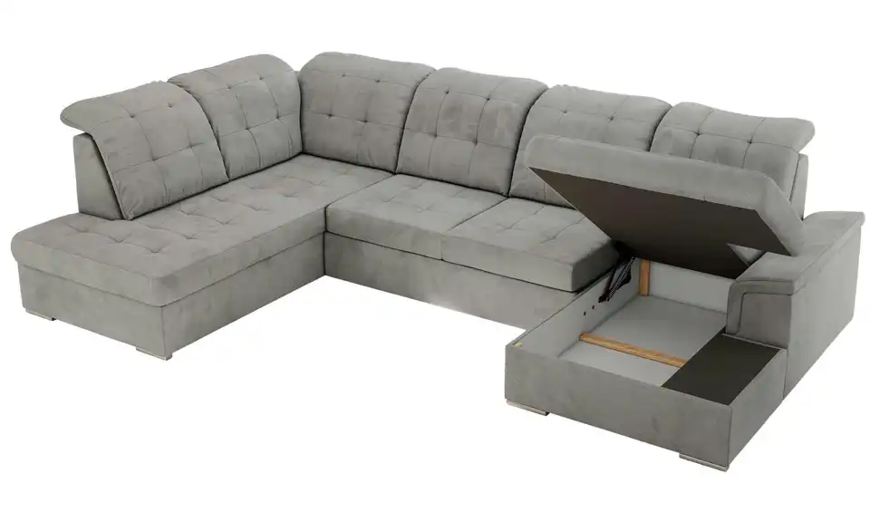 Wohnlandschaft Madrito mit Schlaffunktion, geöffnet