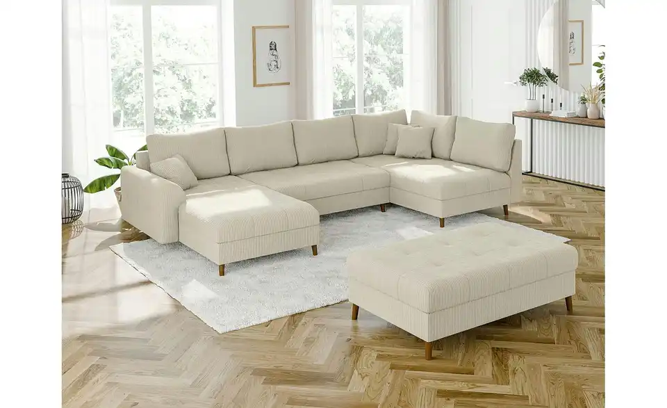 Wohnlandschaft mit Hocker Maya, in Wohnsituation