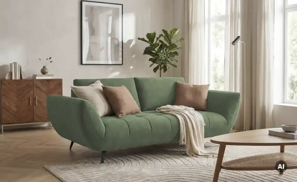 Sofa 2 -sitzig Carly mit Sitztiefenverstellung, in Wohnsituation