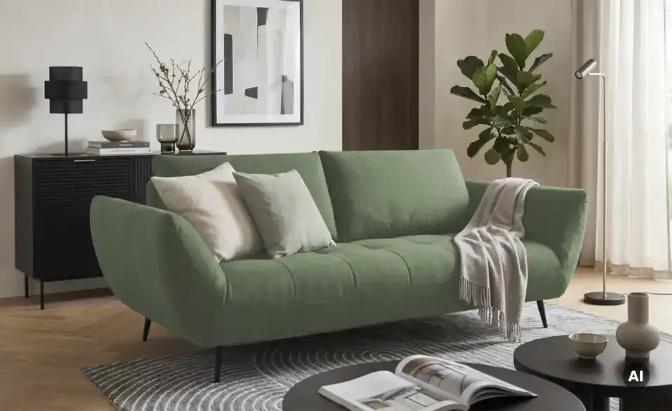 Sofa 2,5 -sitzig Carly mit Sitztiefenverstellung, in Wohnsituation