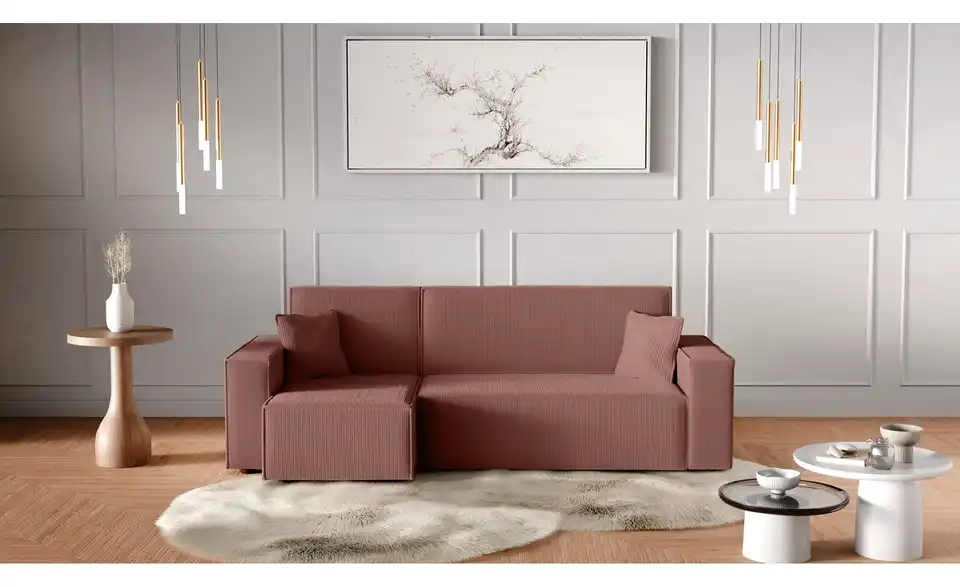 Ecksofa Carl mit Schlaffunktion, in Wohnsituation