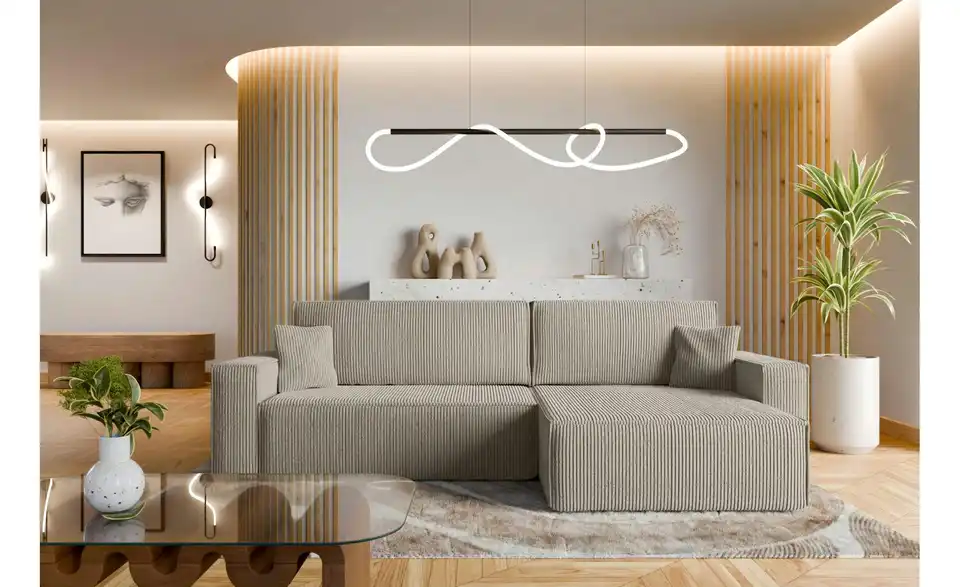 Ecksofa Carl mit Schlaffunktion, in Wohnsituation