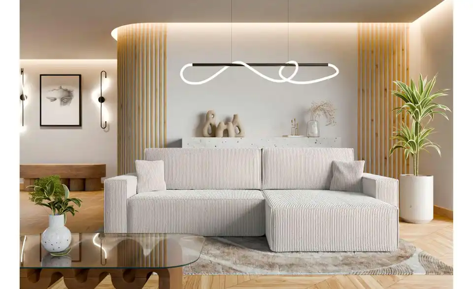 Ecksofa Carl mit Schlaffunktion, in Wohnsituation