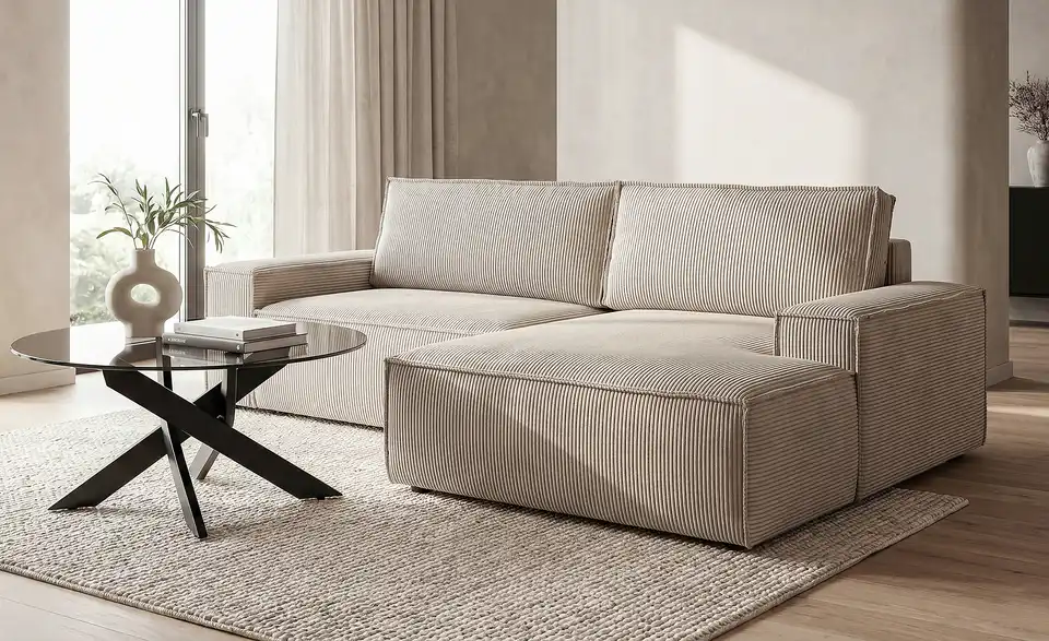 Primo Ecksofa Fjord mit Schlaffunktion, in Wohnsituation